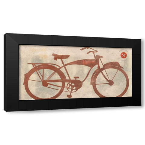 Vintage Bike Black Modern Wood Framed Art Print with Double Matting by Teller, Skip