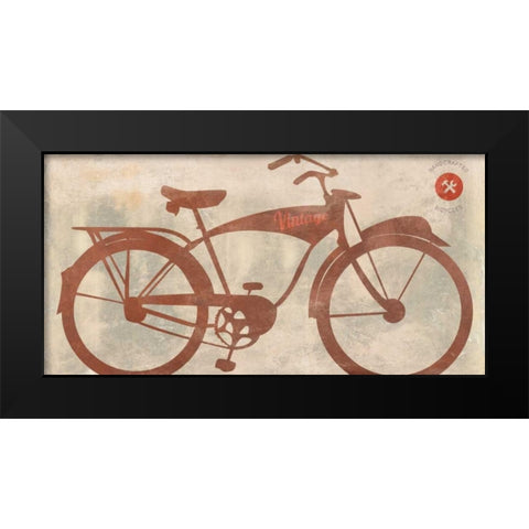 Vintage Bike Black Modern Wood Framed Art Print by Teller, Skip