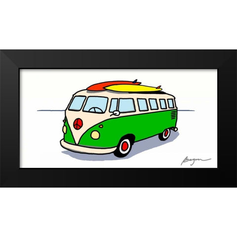 Peace Wagon Black Modern Wood Framed Art Print by Beyon, Carlos