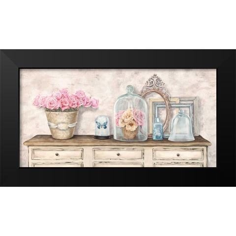 Composition en blanc Black Modern Wood Framed Art Print by Dellal, Remy