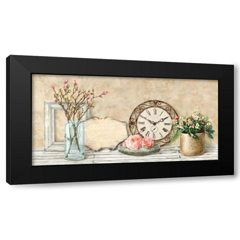 Mon jardin I Black Modern Wood Framed Art Print with Double Matting by Dellal, Remy