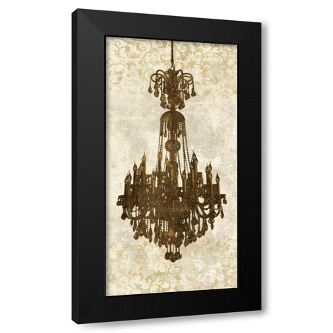 Panneau Chandelier II Black Modern Wood Framed Art Print with Double Matting by Dellal, Remy