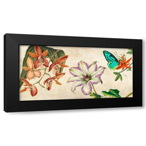 Panneau Botanique I Black Modern Wood Framed Art Print with Double Matting by Dellal, Remy