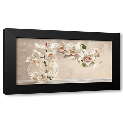 Orchid Arrangement I Black Modern Wood Framed Art Print with Double Matting by Dellal, Remy
