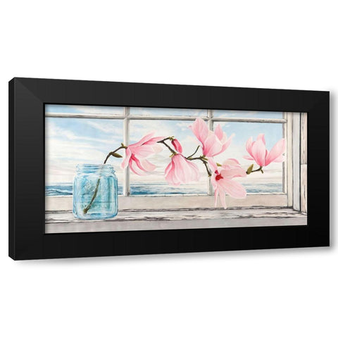 Magnolia Black Modern Wood Framed Art Print by Dellal, Remy