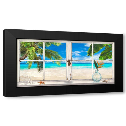 Horizon tropical Black Modern Wood Framed Art Print with Double Matting by Dellal, Remy