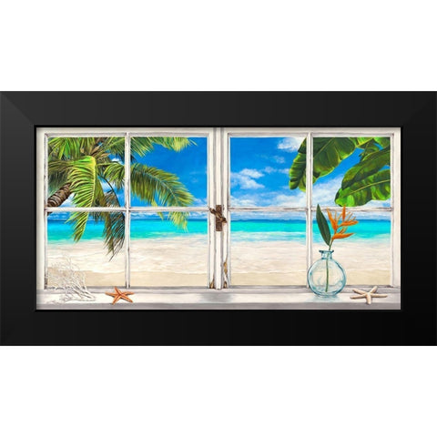 Horizon tropical Black Modern Wood Framed Art Print by Dellal, Remy