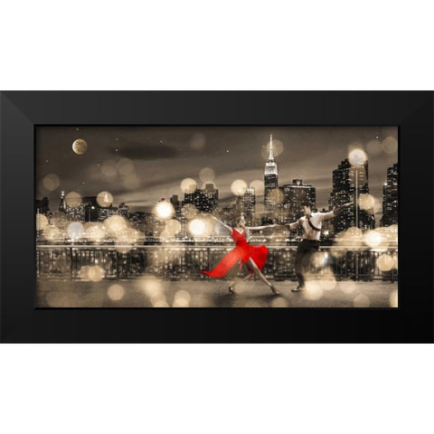 Dancin in the Moonlight (BW) Black Modern Wood Framed Art Print by Loumer, Dianne