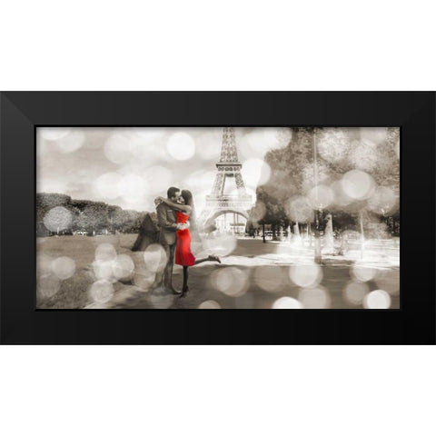 Boulevard of Trees  (detail, BW) Black Modern Wood Framed Art Print by Loumer, Dianne