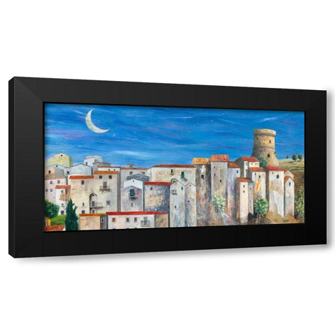 Villaggio silenzioso Black Modern Wood Framed Art Print with Double Matting by Larotonda, Donato