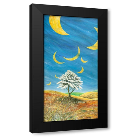 Lune cadenti Black Modern Wood Framed Art Print by Larotonda, Donato