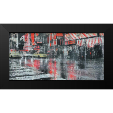 Times Square 2 Black Modern Wood Framed Art Print by Moschetta, Dario