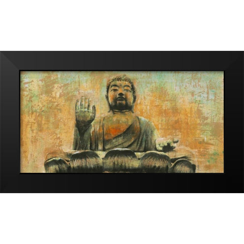 Buddha the Enlightened Black Modern Wood Framed Art Print by Moschetta, Dario