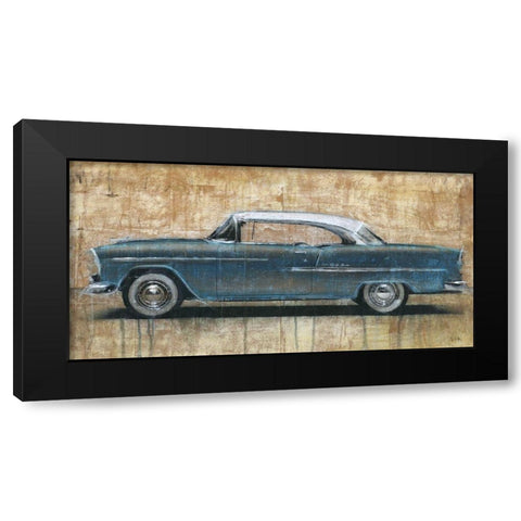 Vintage Blue Black Modern Wood Framed Art Print by Moschetta, Dario