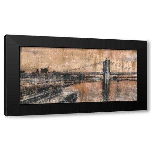 Brooklyn Bridge 1 Black Modern Wood Framed Art Print with Double Matting by Moschetta, Dario