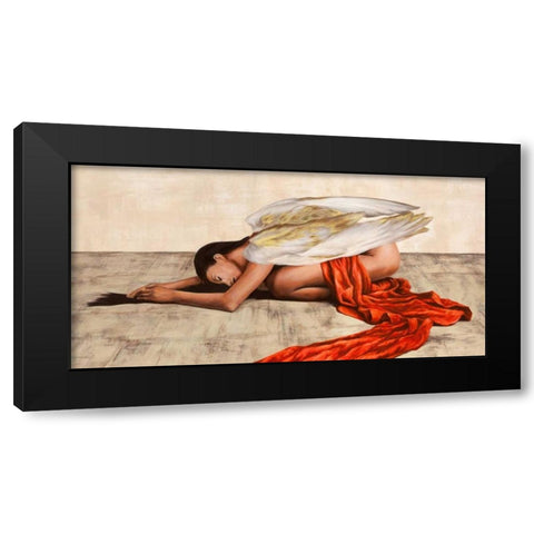 Reclined Angel (detail) Black Modern Wood Framed Art Print with Double Matting by Duval, Sonya