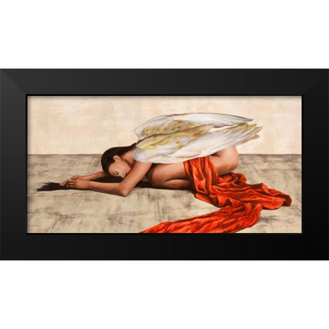 Reclined Angel (detail) Black Modern Wood Framed Art Print by Duval, Sonya