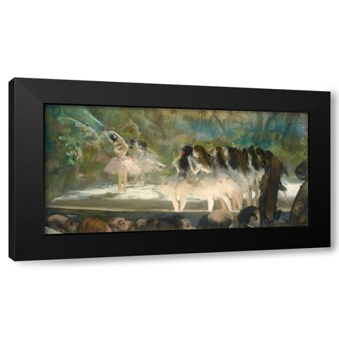 Ballet at the Paris Opera Black Modern Wood Framed Art Print with Double Matting by Degas, Edgar