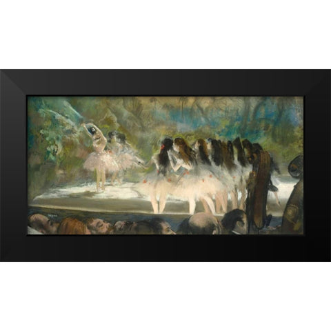Ballet at the Paris Opera Black Modern Wood Framed Art Print by Degas, Edgar