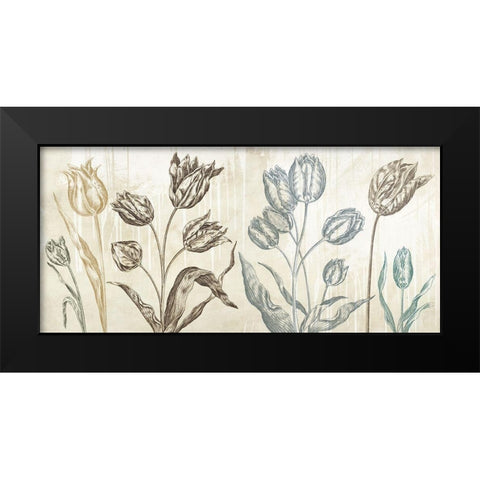 Botaniques Cochin 1 (suede) Black Modern Wood Framed Art Print by Eric, Chestier