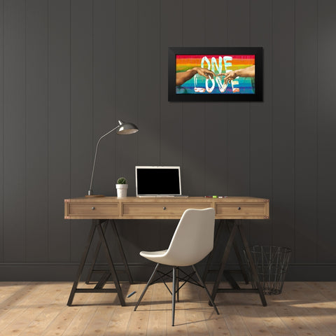 One Love Black Modern Wood Framed Art Print by Chestier, Eric