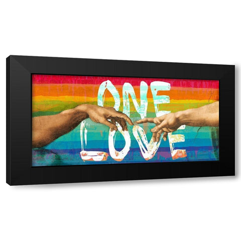 One Love Black Modern Wood Framed Art Print with Double Matting by Chestier, Eric
