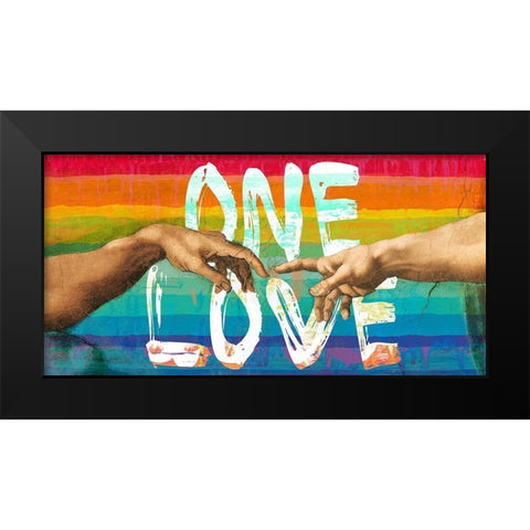 One Love Black Modern Wood Framed Art Print by Chestier, Eric