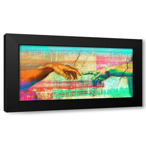 Michelangelos Creation of Adam 2.0 - detail Black Modern Wood Framed Art Print with Double Matting by Chestier, Eric