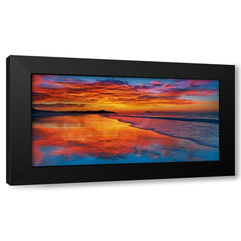 Sunset, North Island, New Zealand Black Modern Wood Framed Art Print with Double Matting by Krahmer, Frank
