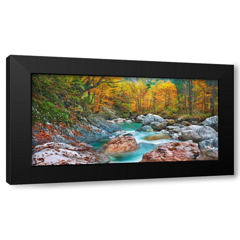 Mountain brook and rocks, Carinthia, Austria Black Modern Wood Framed Art Print with Double Matting by Krahmer, Frank