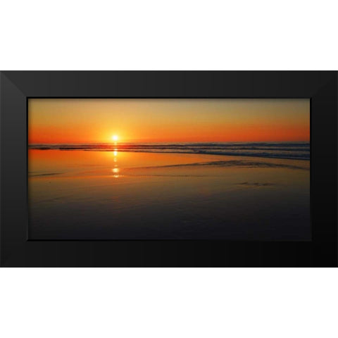Sunset impression, Taranaki, New Zealand Black Modern Wood Framed Art Print by Krahmer, Frank