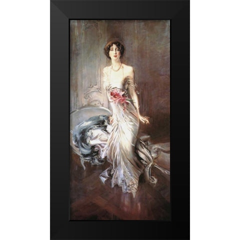 Madame Eugene Doyen Black Modern Wood Framed Art Print by Boldini, Giovanni