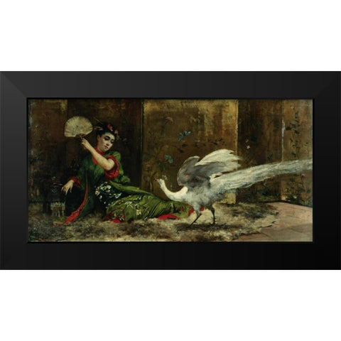 A Japanese Woman Black Modern Wood Framed Art Print by Clairin, Georges