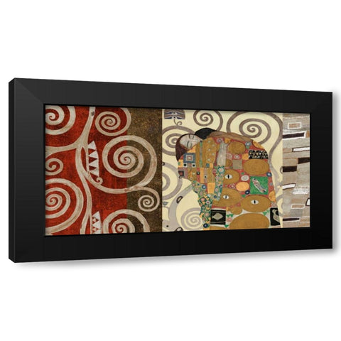 The Embrace-Pewter Black Modern Wood Framed Art Print by Klimt, Gustav