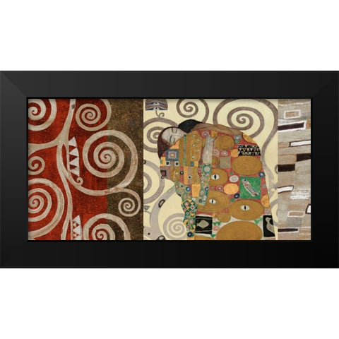 The Embrace-Pewter Black Modern Wood Framed Art Print by Klimt, Gustav
