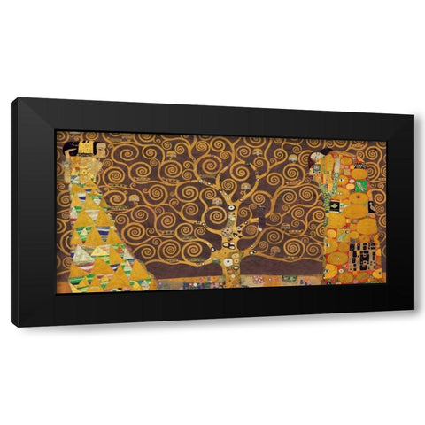 Tree of Life-Brown Black Modern Wood Framed Art Print with Double Matting by Klimt, Gustav