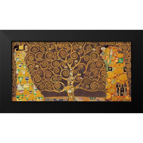 Tree of Life-Brown Black Modern Wood Framed Art Print by Klimt, Gustav