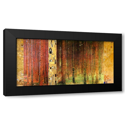 Forest I Black Modern Wood Framed Art Print with Double Matting by Klimt, Gustav