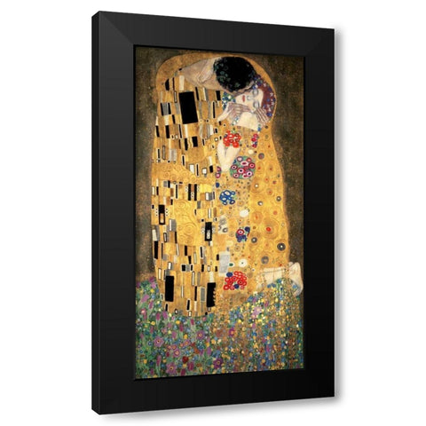 The Kiss Black Modern Wood Framed Art Print by Klimt, Gustav