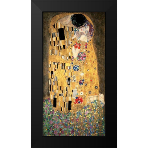 The Kiss Black Modern Wood Framed Art Print by Klimt, Gustav