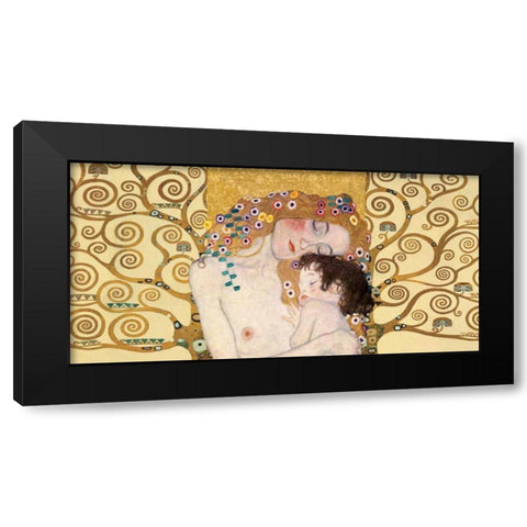 Motherhood I Black Modern Wood Framed Art Print with Double Matting by Klimt Patterns