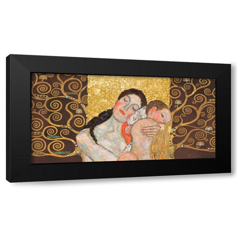 Motherhood II Black Modern Wood Framed Art Print by Klimt Patterns