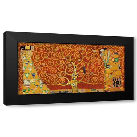 Tree of Life-Red Black Modern Wood Framed Art Print with Double Matting by Klimt, Gustav