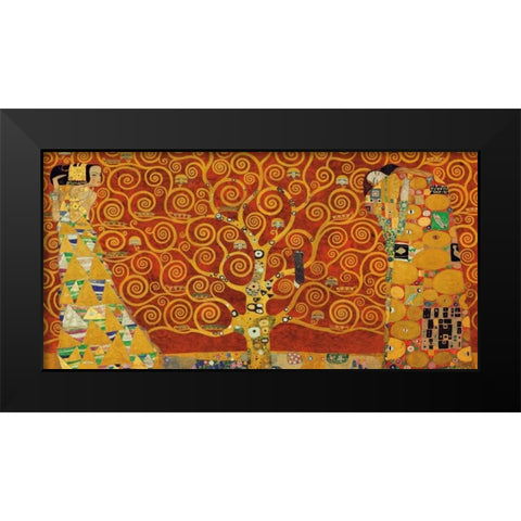 Tree of Life-Red Black Modern Wood Framed Art Print by Klimt, Gustav