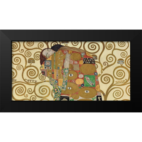The Embrace Black Modern Wood Framed Art Print by Klimt, Gustav