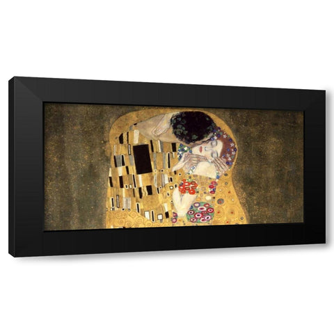 The Kiss Black Modern Wood Framed Art Print with Double Matting by Klimt, Gustav