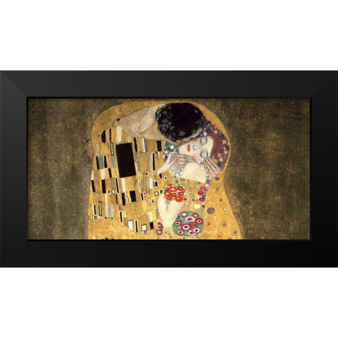 The Kiss Black Modern Wood Framed Art Print by Klimt, Gustav
