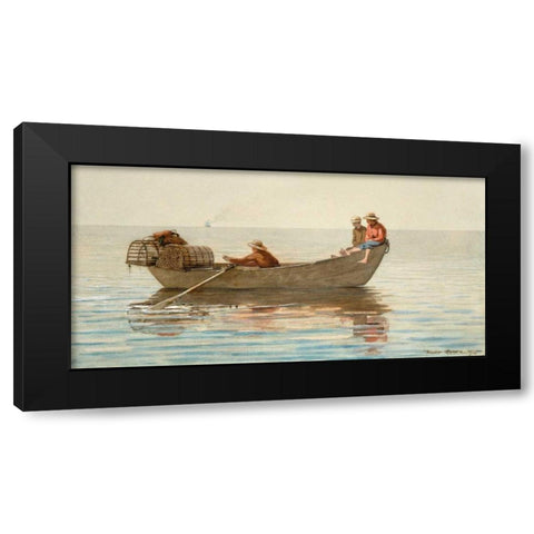 Three Boys in a Dory with Lobster Pots Black Modern Wood Framed Art Print with Double Matting by Homer, Winslow