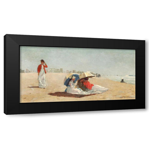East Hampton Beach, Long Island Black Modern Wood Framed Art Print by Homer, Winslow
