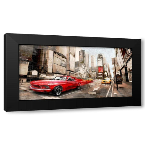 Red Rocket Black Modern Wood Framed Art Print by Baldo, Ivan